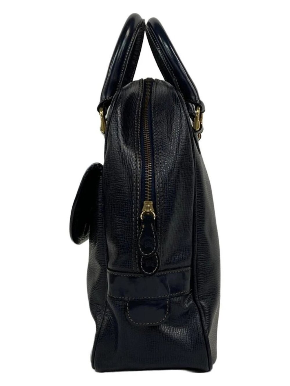 Burberry's - Dark Navy Patent Leather Handbag - Picture 4 of 14